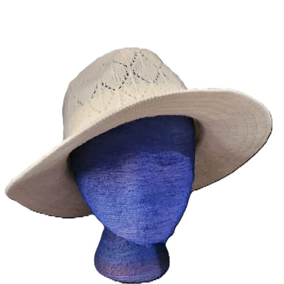 Studio36 Fedora style Hat Open Weave Dented crown Front pinch Flat brim - Picture 1 of 16